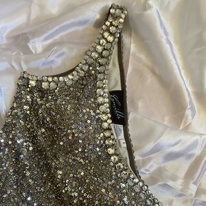 Heavy silver mini dress